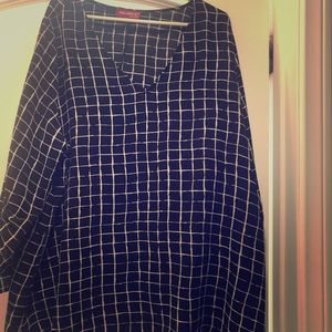 Plus size Black and white checkered blouse